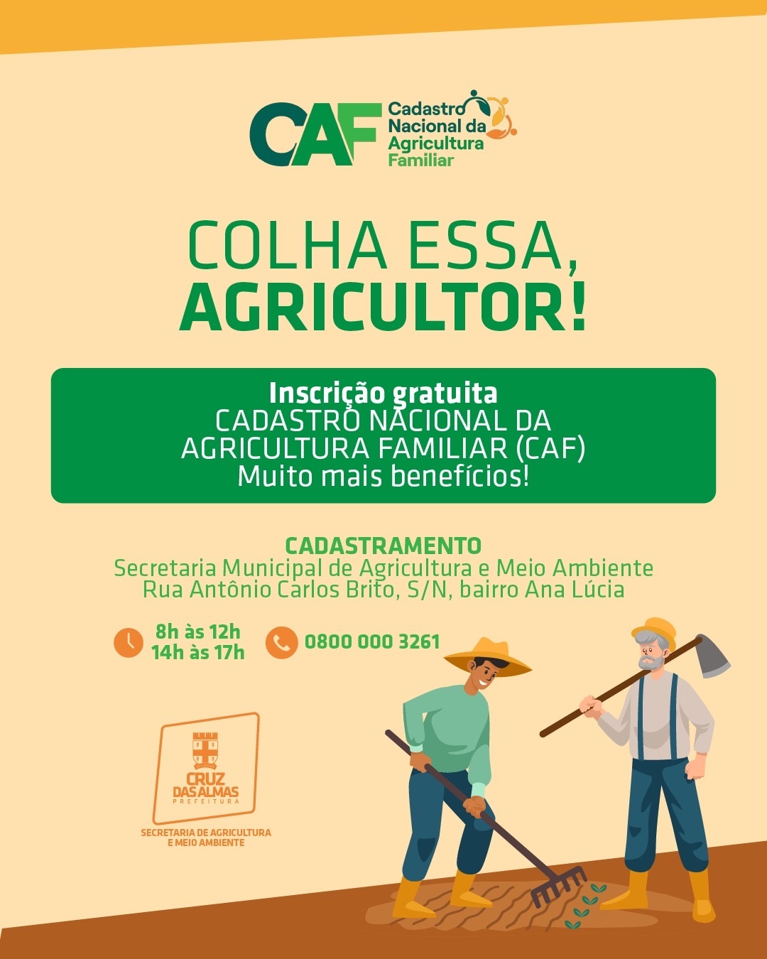 Imagem JPG, Agricultores de Cruz das Almas agora podem emitir o CAF na Secretaria de Agricultura e Meio Ambiente