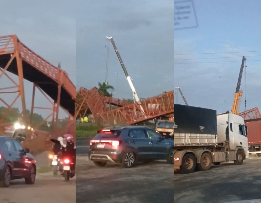 Imagem JPG, BR-324 é interditada no sentido Salvador em Amélia Rodrigues após caminhão derrubar passarela