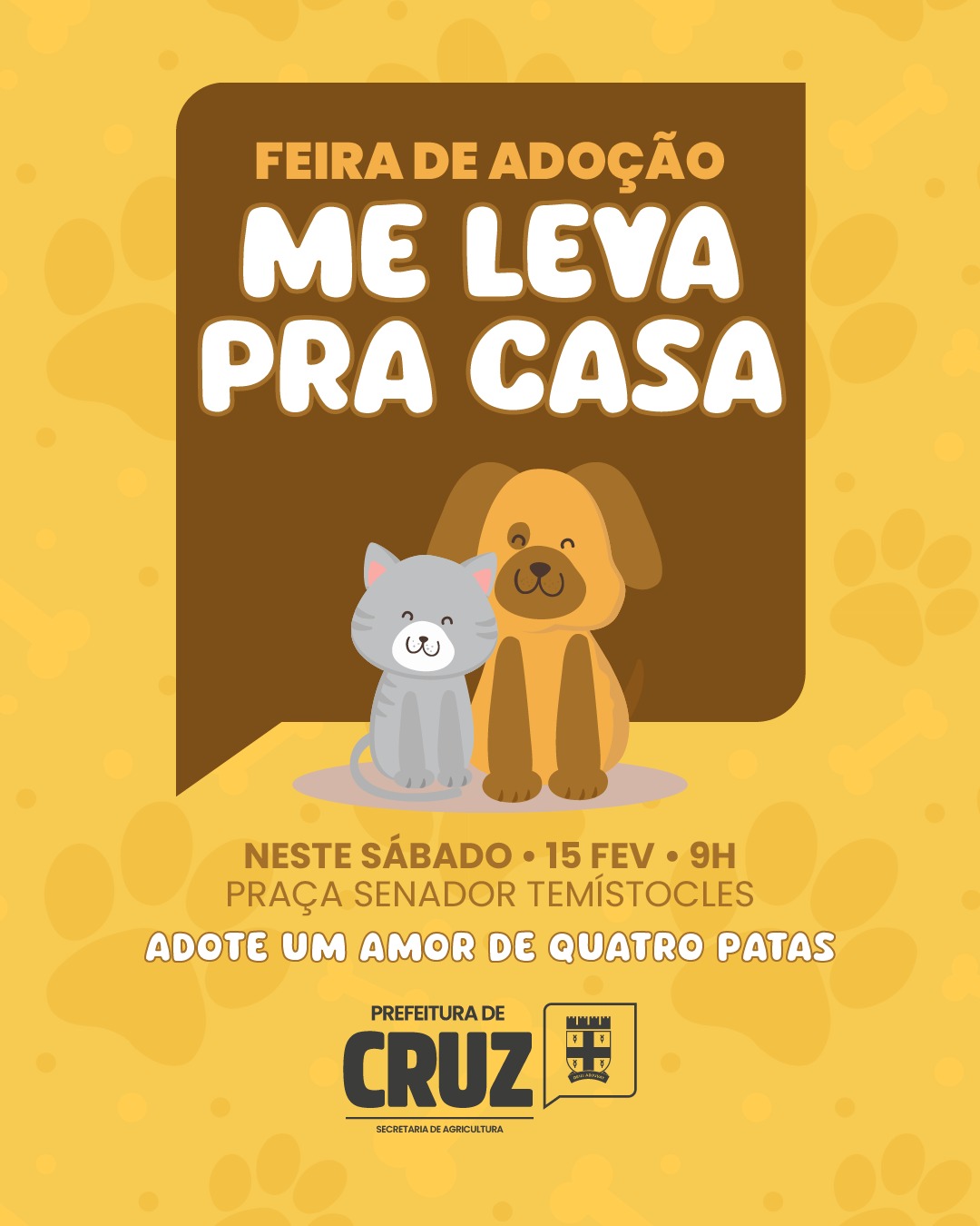 Imagem JPG, Feira de adoção de animais acontece neste sábado (15) na Praça Senador Temístocles